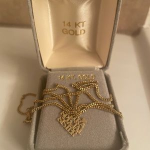 14K Yellow Gold Pendant and 18" Gold Tone Chain